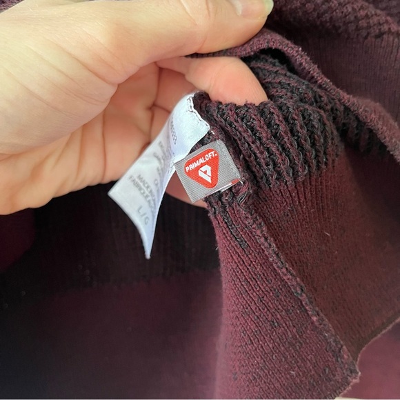 Karbon waffle knit burgundy long sleeve crew neck sweatshirt women’s large - Picture 4 of 10